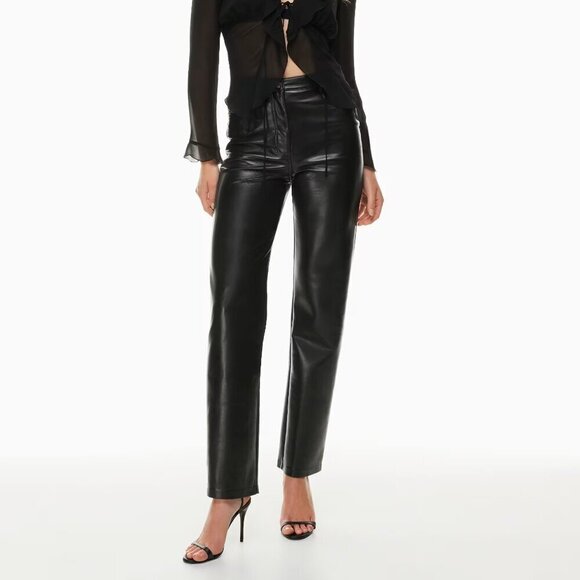 Wilfred The Melina Faux Leather Pants Size 2 Straight Leg High Waist GREAT SHAPE - Picture 1 of 9